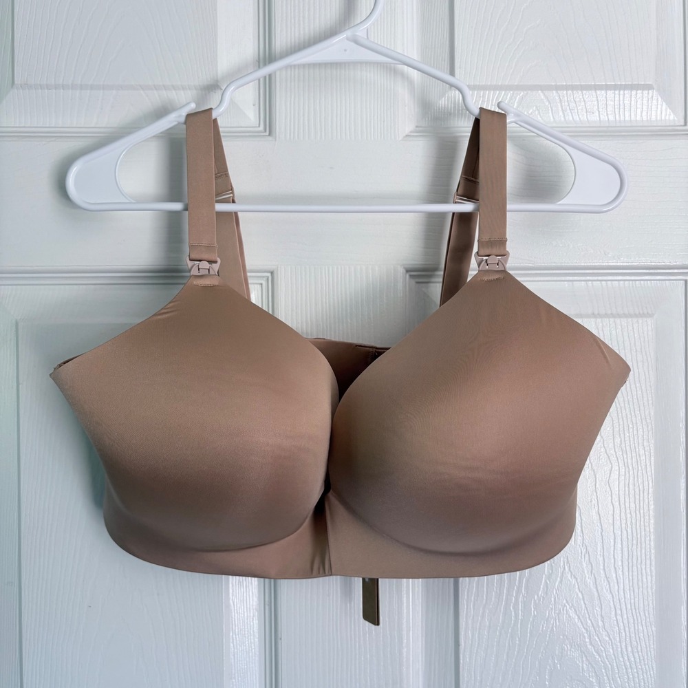 NEW SKIMS Wireless Form Maternity Nursing Bra 40DDDD Clay Tan T-Shirt Demi